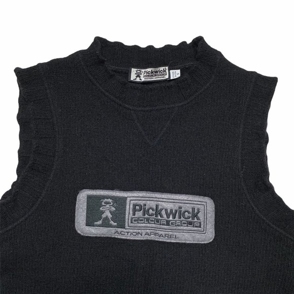 Vintage 90s black wool knit vest - Picture 3 of 5